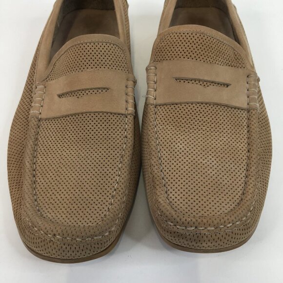 Bruno Magli Carlos Tan Perforated Suede Penny Loafers Size 8M main image 7